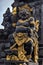 Vertical shot of a statue at Tanah Lot temple in Beraban Indonesia