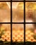 Vertical shot of steamed window of a bakery