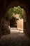 Vertical shot of a stone arch in Monemvasia Castle, Greece, in daylight
