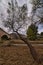 Vertical shot of the surroundings of the Argos river in the Murcia region, Spain, in autumn