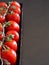 Vertical shot of tomatoes on wood - ecologic concept