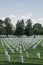 A vertical shot of tombstones in Arlington cemetery Washington dc USA