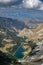 Vertical shot  from the top of Durmitor mountain of the blue Susicko lake in Montenegro