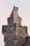 Vertical shot of the tower of Casa Loma castle