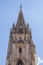 Vertical shot of the tower of the Cathedral of Oviedo, Spain