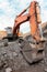 Vertical shot of a tractors in the area of Manganese mining in South Africa