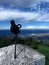 Vertical shot of a viewing point in the mountains in Serbia