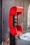 Vertical shot of a vintage Public Phone in Los Angeles