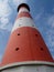 Vertical shot of Westerhever lighthouse in North Frisian Wadden Sea Pellworm Germany