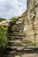 Vertical shot of the Whaligoe Steps, a man-made stairway of 365 steps near Wick, Caithness, Scotland