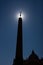 Vertical Silhouette of Egyptian Obelisk in St. Peters Square at the Vatican