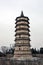 Vertical skyline of the Wanbu Huayanjing pagoda tower, Hohhot white in Hohhot, China