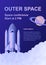 Vertical space exploration conference flyer template with rockets