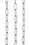 Vertical Steel Chains on a White Background