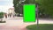 Vertical street advertising billboard with green colour chromakey