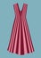 Vertical striped trendy beautiful women`s dress template