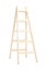 Vertical studio shot of a wooden ladder