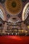 Vertical of Suleymaniye Camii Mosque interior, inner architecture of a moschee in Istanbul, Turkey