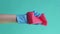 Vertical surface cleaning tool hand gloves sponge