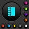 Vertical tabbed layout dark push buttons with color icons