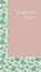 Vertical Template Background for Holidays on floral turquoise seamless pattern. Square or rectangular brown Backgrounds