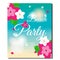 Vertical tropical banner with exotic orchid flowers. Vector illustration. Design template for summer party invitation, spa salons,