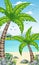 Vertical tropical coastal background