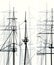 Vertical vector banners of ship\'s masts and sailyards.