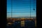 Vertical venetian blind city bokeh background