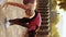 vertical video city workout curvy women stretching