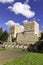 Vertical view of ancient fortress wall of the Belgradkapi ruins near Zeytinburnu in Istanbul