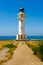 Vertical view of Cap de Barbaria lighthouse