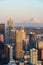 Vertical view of the cityscape of Seattle in the USA