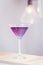 Vertical View of Cold and Fresh Purple Cocktail, Free Space for Text