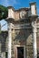 Vertical View of the Forum Of Nerva on Blue Sky Background