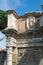 Vertical View of the Forum Of Nerva on Blue Sky Background