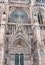 Vertical view of the front of the stunning architecture of Strasbourg cathedral in France