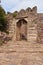 Vertical view of Gate No. 1 Raisen Fort`s stone stairs, Fort was built-in 11th Century AD, Madhya Pradesh,