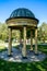 A vertical view the historic Columbian Fountain, with its iconic domed pavilion. Its