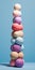 Vertical view of a huge pile of scoop of ice cream of all colors