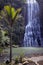 Vertical view of Karekare Falls New Zealand