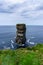 Vertical view of the landmark sea stack Downpatrick Head in County Mayo of Ireland