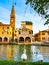 Vertical view of Lemene river in Portogruaro