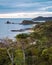 Vertical view of the Pacific coastline of Nicaragua from above. Playa Maderas, one of the best surfing spots of Nicaragua.