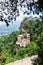 Vertical view of the Pepoli Turret Pepoli Castle in Erice, Italy