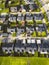 Vertical view of residential area with newly build houses in the suburbs of Slovenia