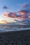 Vertical view of sunset on the Calabrian beach