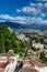 Vertical view of the surrounding hillside of Granada Spain