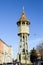 Vertical view of the Torre de l`Aigua. Water Tower