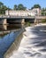 Vertical view of the Wayne Ave bridge spanning the Passaic River at the top to the Paterson